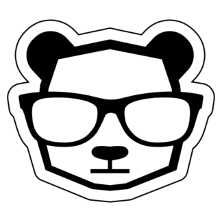 Intellectual Panda Wearing Glasses Sticker (Black)